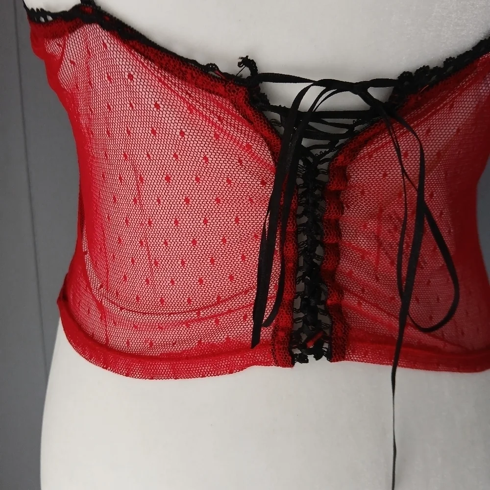 Rene Rofe Bustier Red/Black M.     FL - Picture 6 of 8
